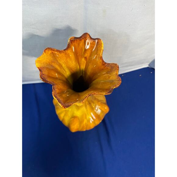 GLAZED Pottery Round Brown Vase - Picture 2 of 4